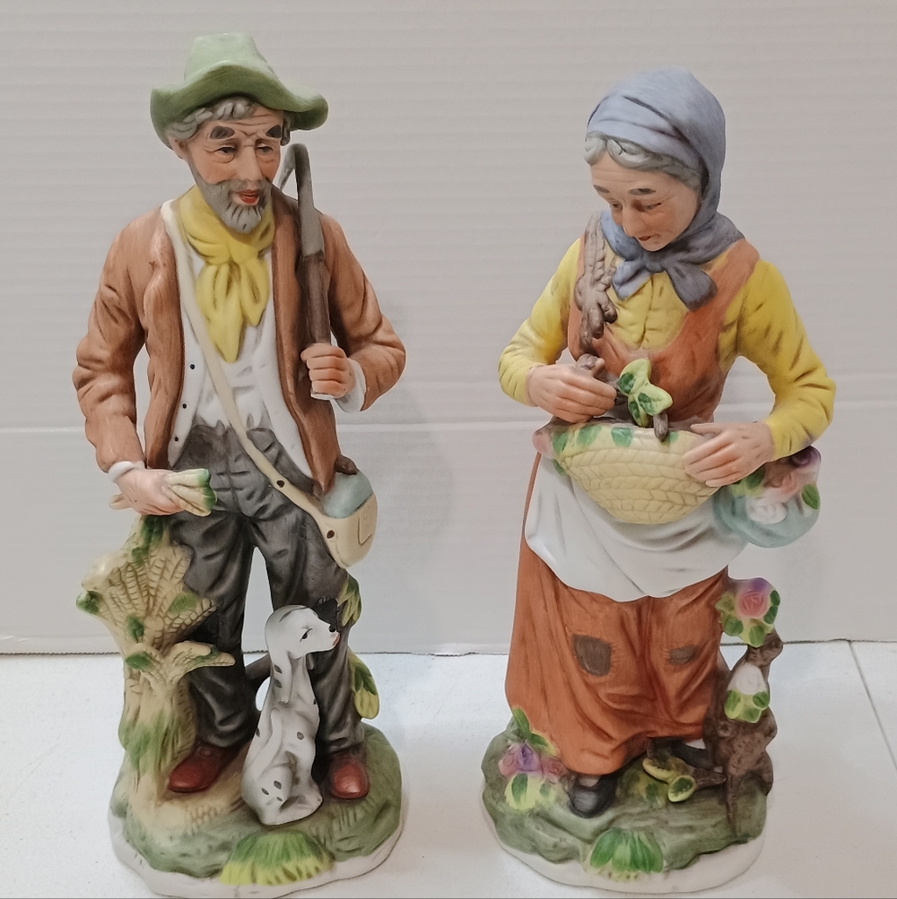 Vintage Homco Home Interiors Porcelain Figurines Farm Couple